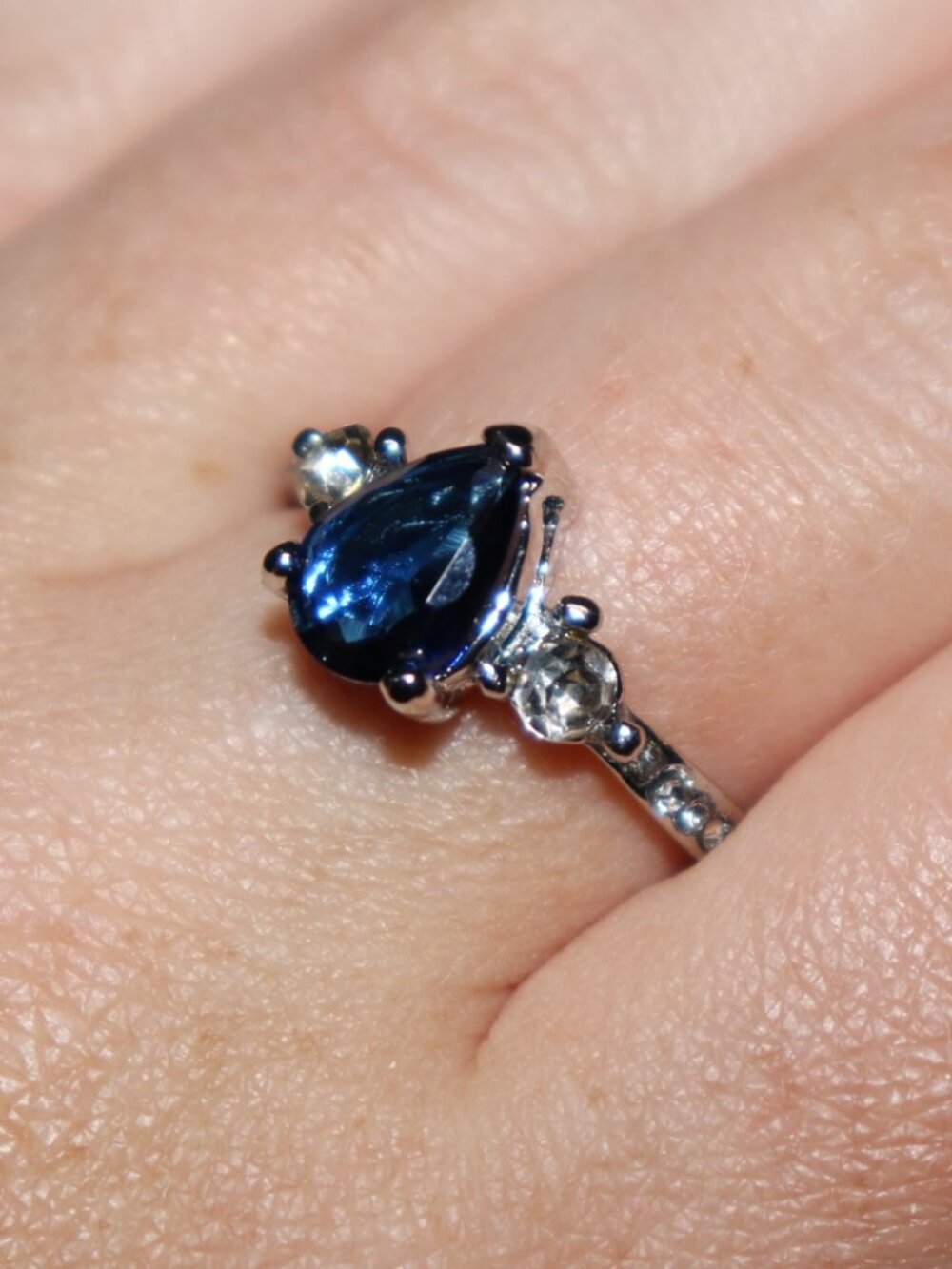💙 Silver Blue Gemstone Ring · Size 9.5 · NWOT - Picture 3 of 5